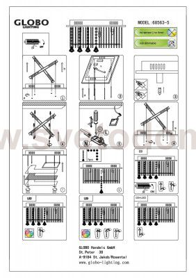 Люстра потолочная Globo 68563-5RGB