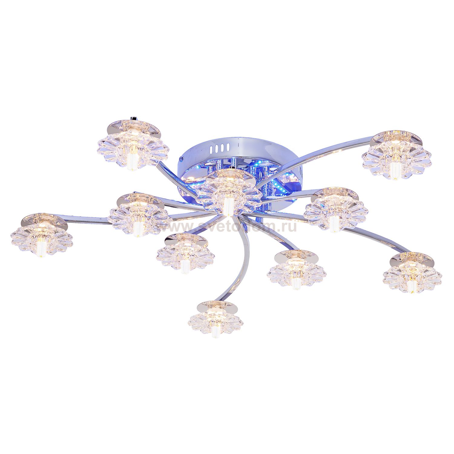 Люстра светодиодная Экономсвет 69313GL/10CR RC PURLED