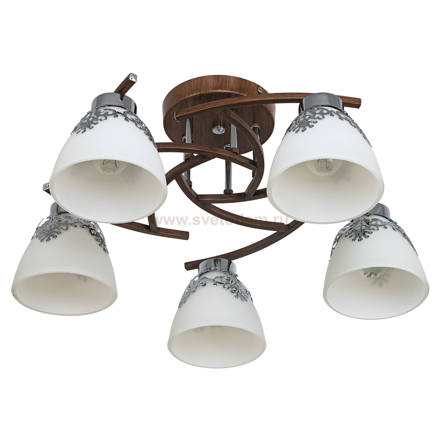 Светильник ЭкономСвет 6933/5WENGUE+CR WT