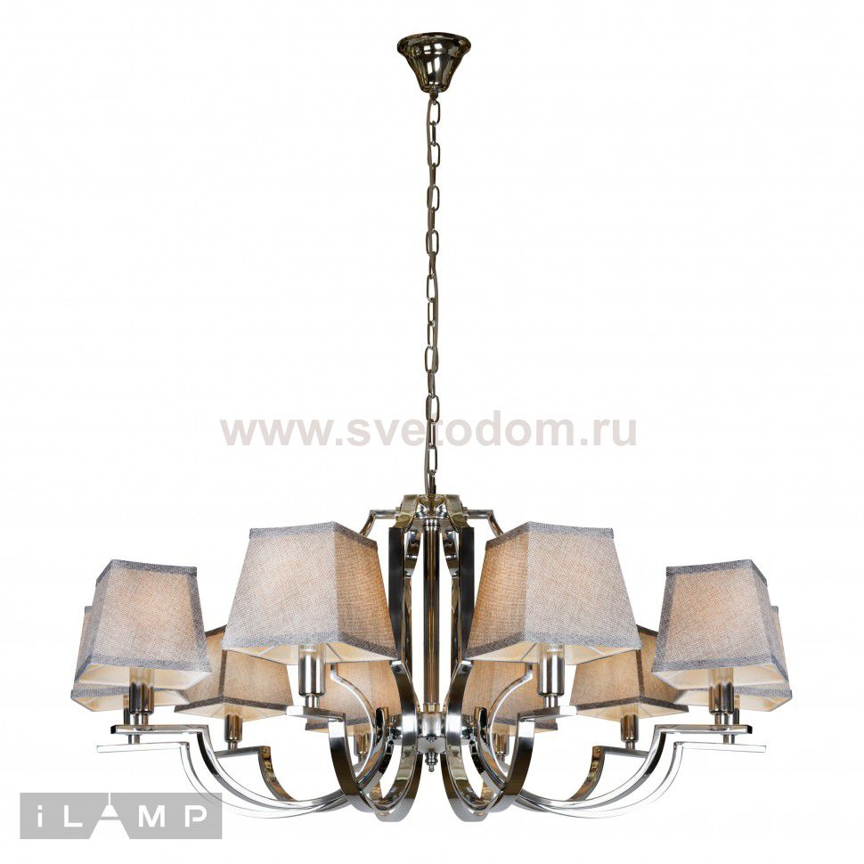 Подвесная люстра iLamp Hilton 6943-10 Хром+серый