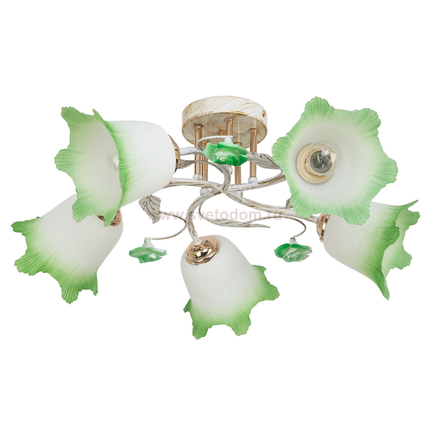 Потолочный светильник Экономсвет 6960/5WT+GD WT+GN