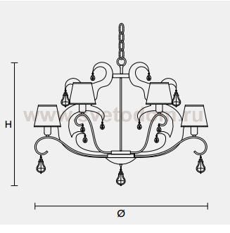 Подвесной светильник Masiero CLASSICA 7000 S8+4