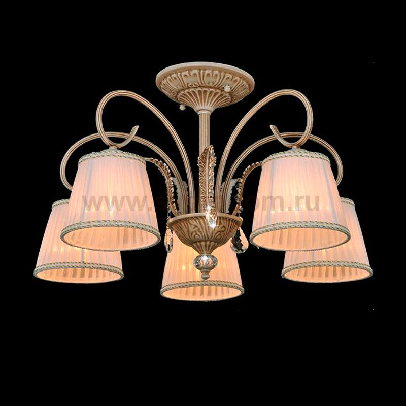 Светильник Eurosvet 70003/5 бежевый/прозрачный хрусталь