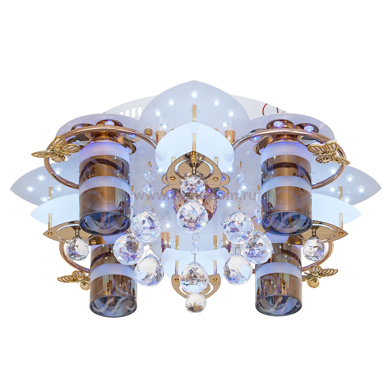 Люстра космос Экономсвет 70013/4+1FGD+WT RC RBPLED