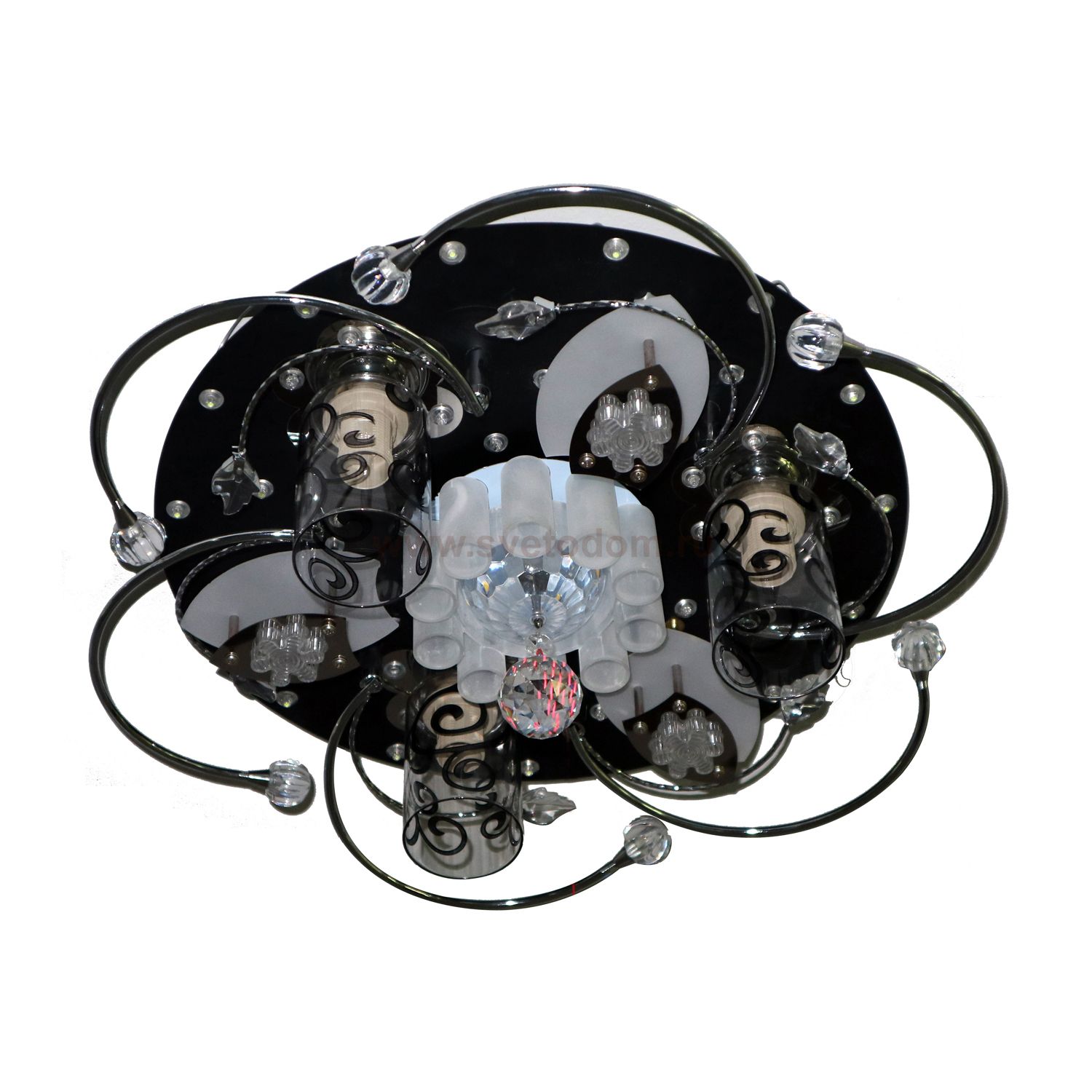 Люстра космос Экономсвет 70014/3BK WT+BK RC WTLED