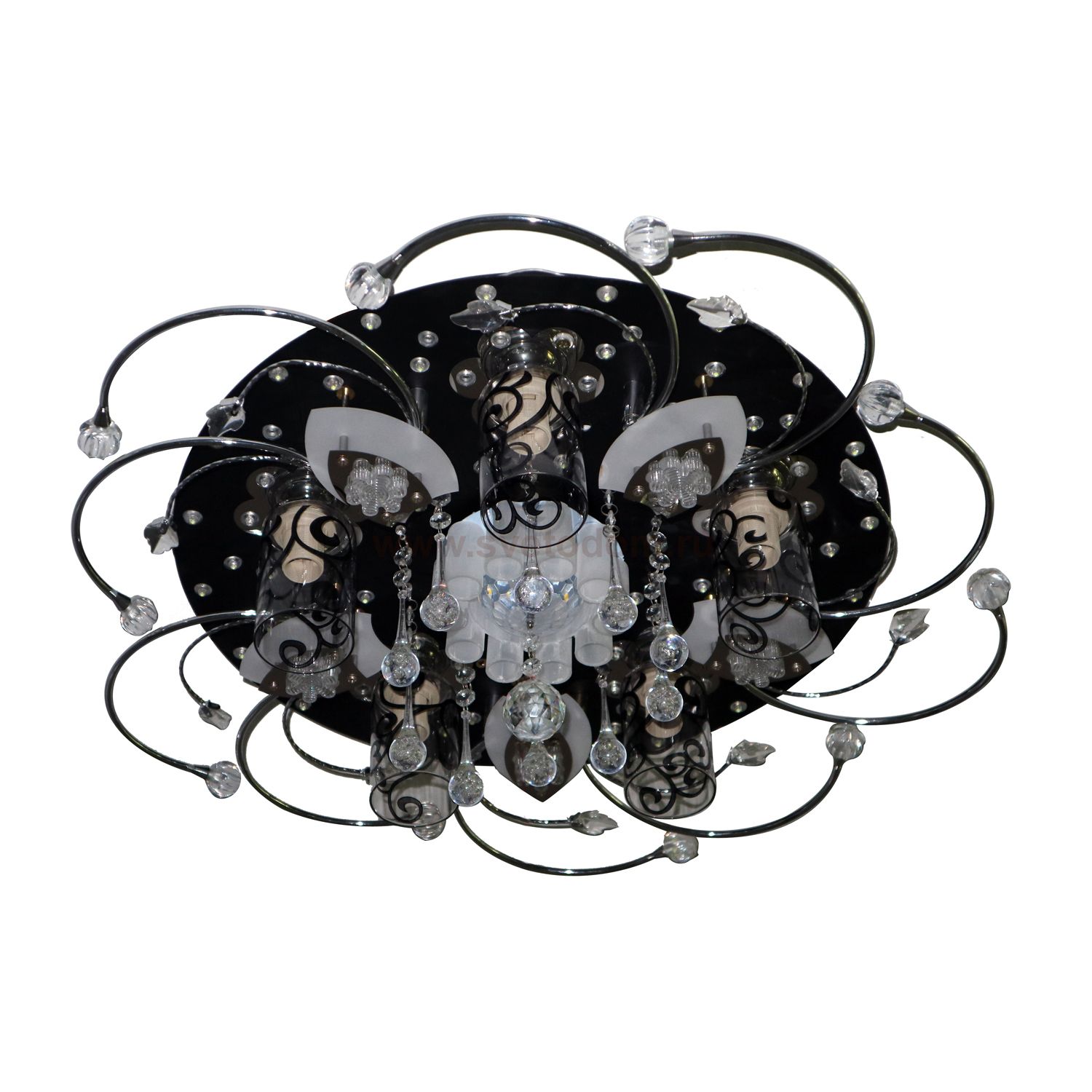 Люстра космос Экономсвет 70014/5BK WT+BK RC WTLED