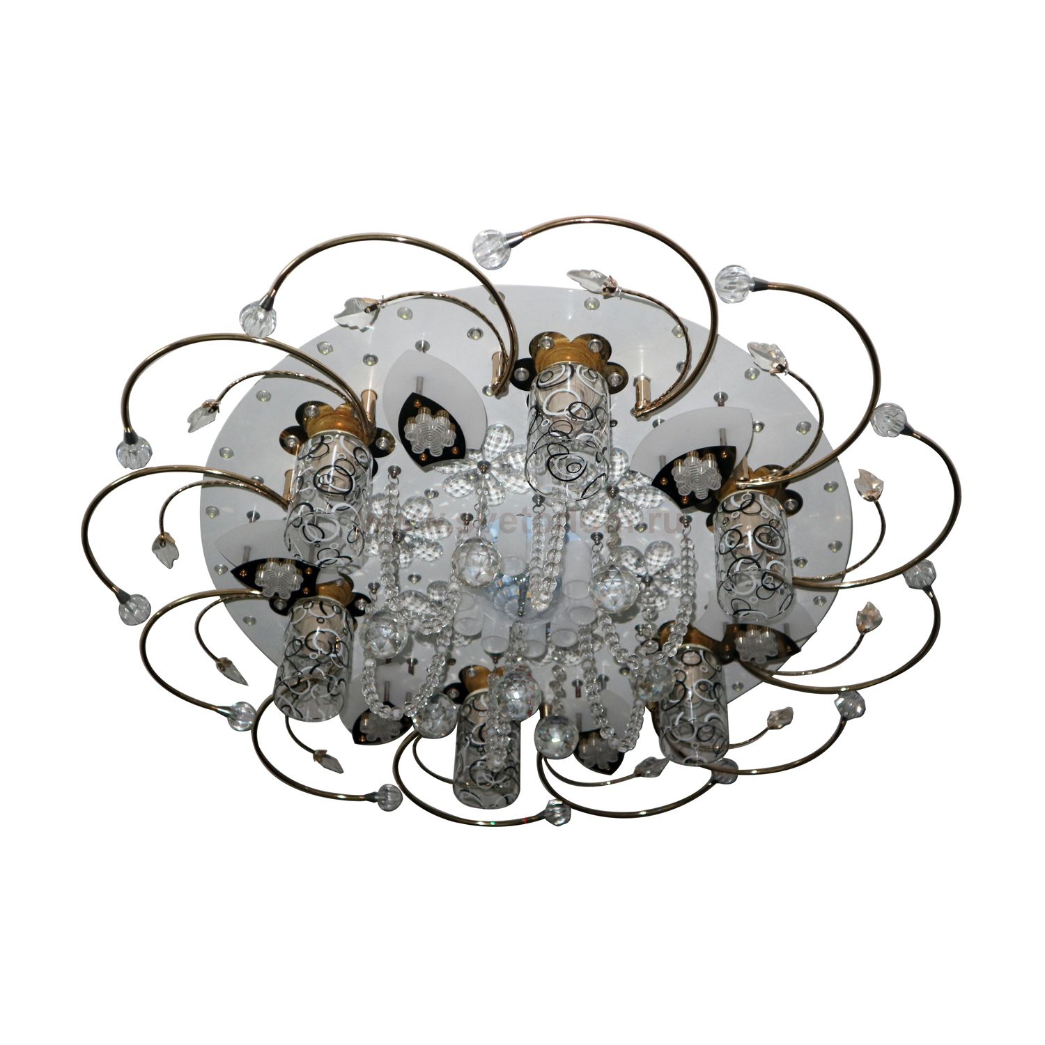 Люстра космос Экономсвет 70014/6WT WT+BK RC WTLED