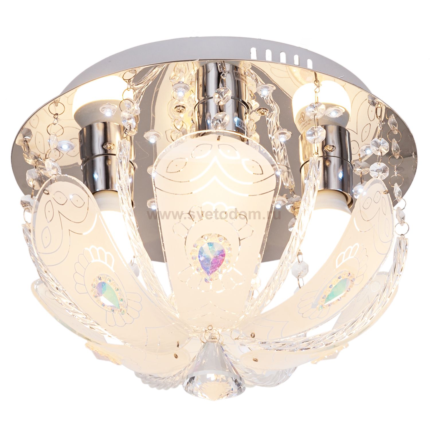 Люстра круглая Экономсвет 70018/4CR RC WTLED