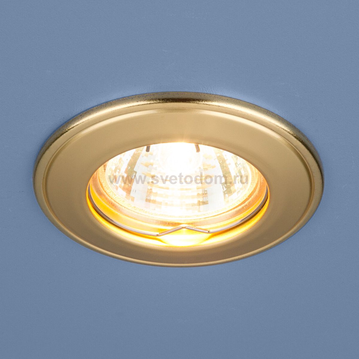 Встраиваемый штампованный светильник Elektrostandard 7002 MR16 GD матовое золото (брак покрытия)