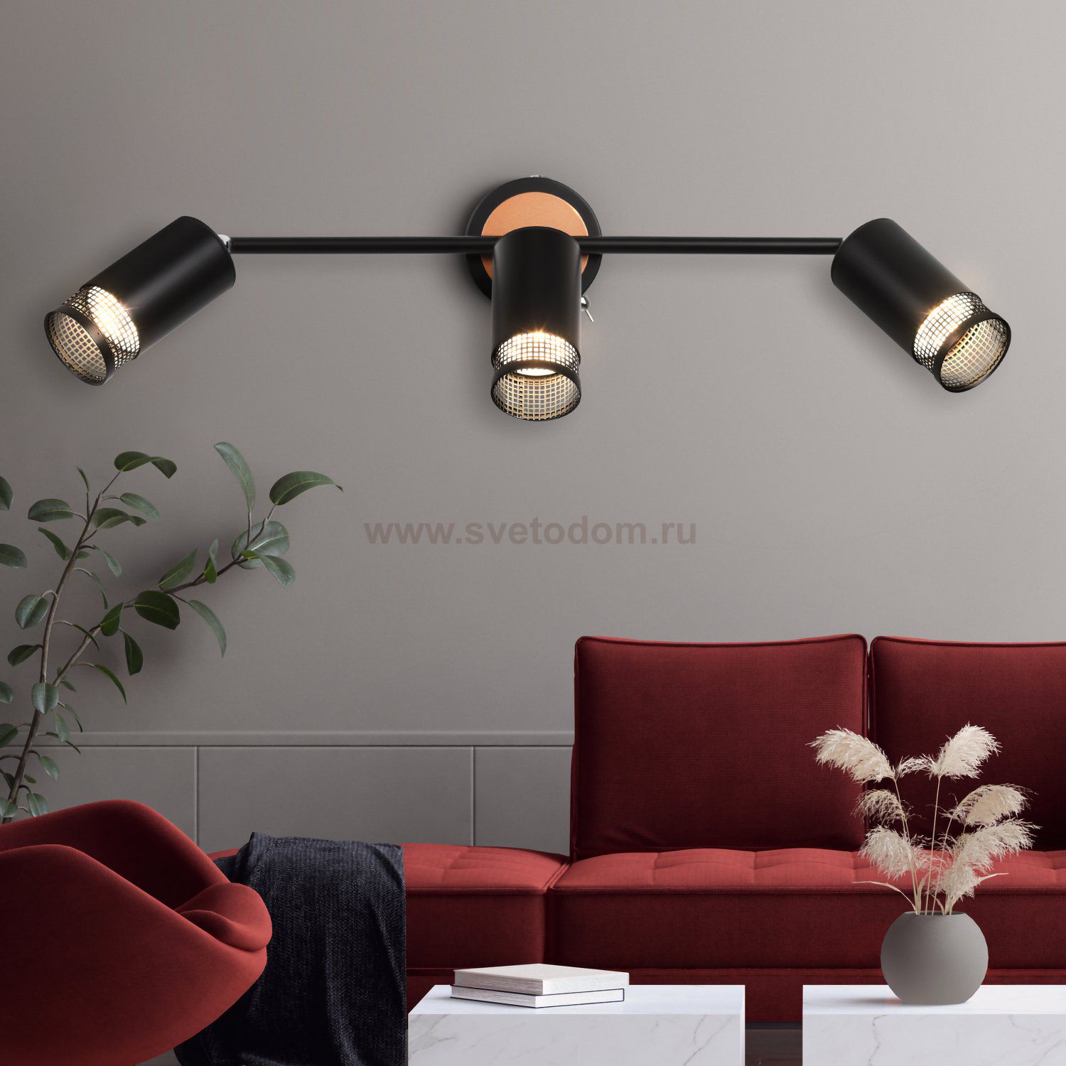 Светильник настенно-потолочный спот Rivoli Lili 7020-703 3 * GU10 25 Вт поворотный с выключателем