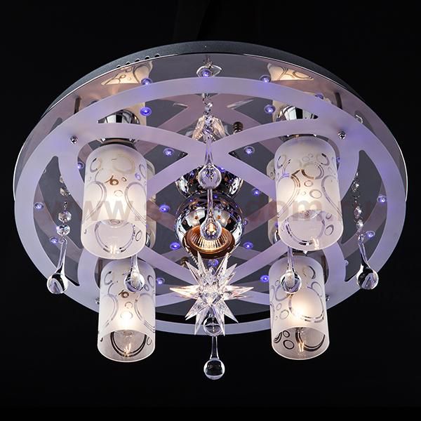 Люстра Eurosvet 70202/5 хром/синий+красный+фиолетовый