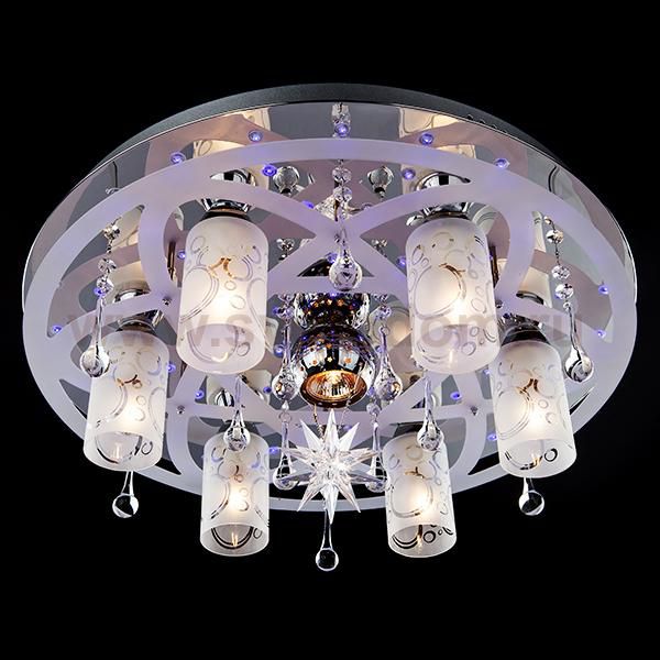 Люстра Eurosvet 70202/7 хром/синий+красный+фиолетовый