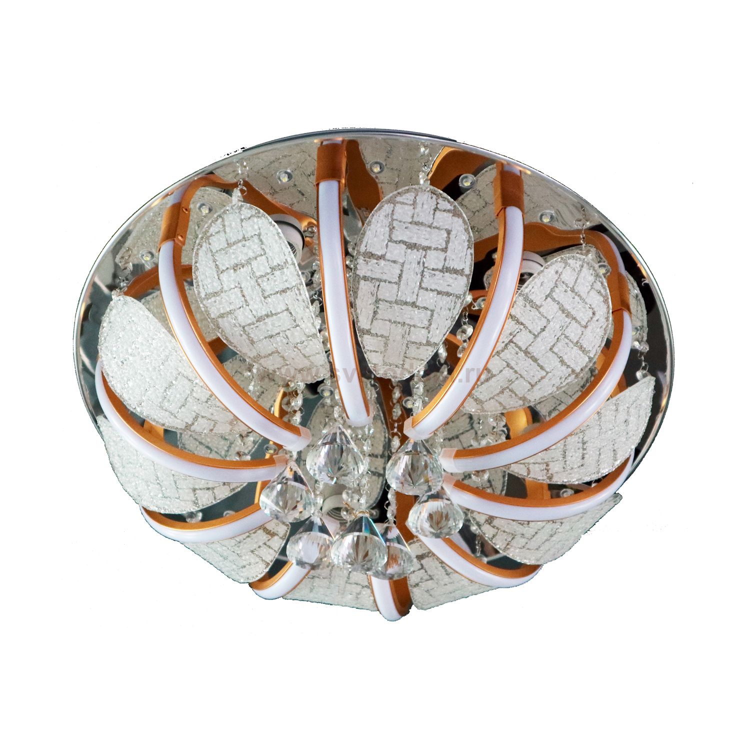 Люстра круглая Экономсвет 70228/5CR+SG WT RC WTLED