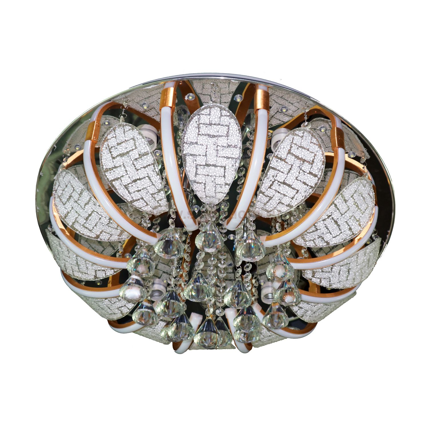 Люстра круглая Экономсвет 70228/8CR+SG WT RC WTLED