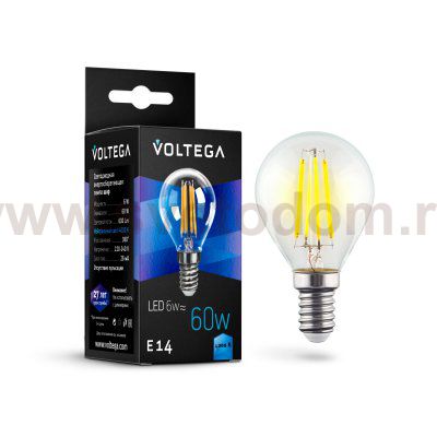 Лампочка светодиодная VG10-G1E14cold6W-F Voltega
