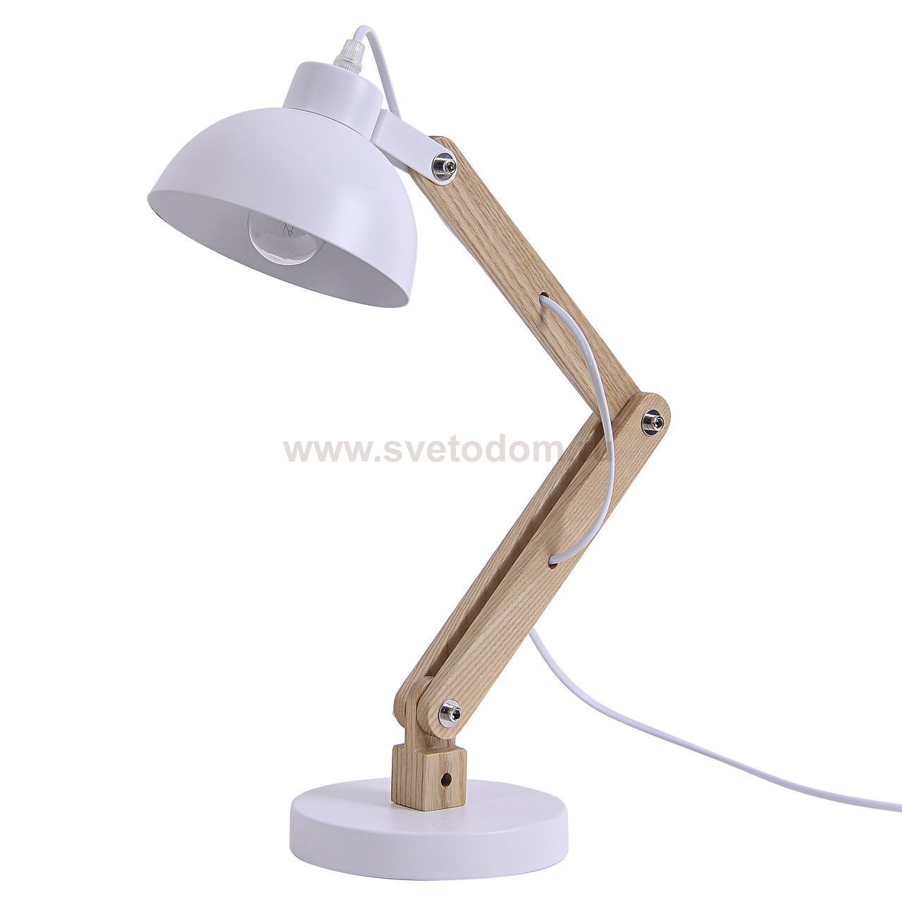 Настольная лампа ДЭЛИЯ белая h65 w30*15 Е27 1*40W Kink light 7027,01