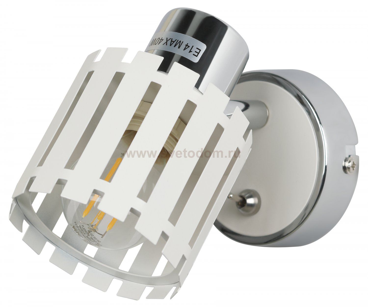 Светильник настенно-потолочный спот Rivoli Liese 7027-701 1 х Е14 40 Вт поворотный с выключателем