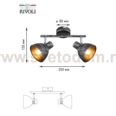 Светильник настенно-потолочный спот Rivoli Eho 7031-702 2 х E14 40 Вт поворотный