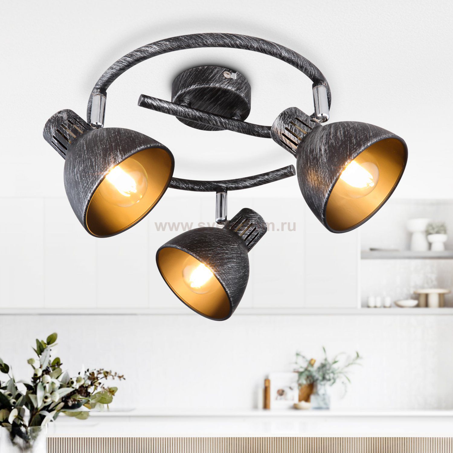 Светильник настенно-потолочный спот Rivoli Eho 7031-733 3 х E14 40 Вт поворотный