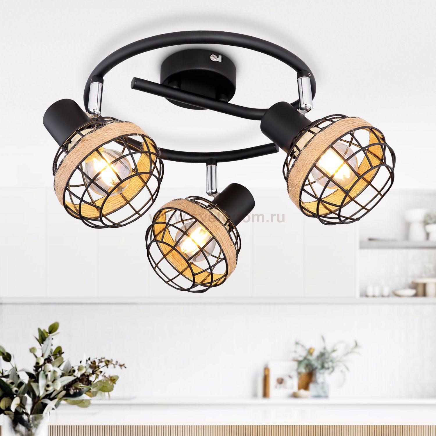 Светильник настенно-потолочный спот Rivoli Fedora 7033-733 3 х E14 40 Вт поворотный