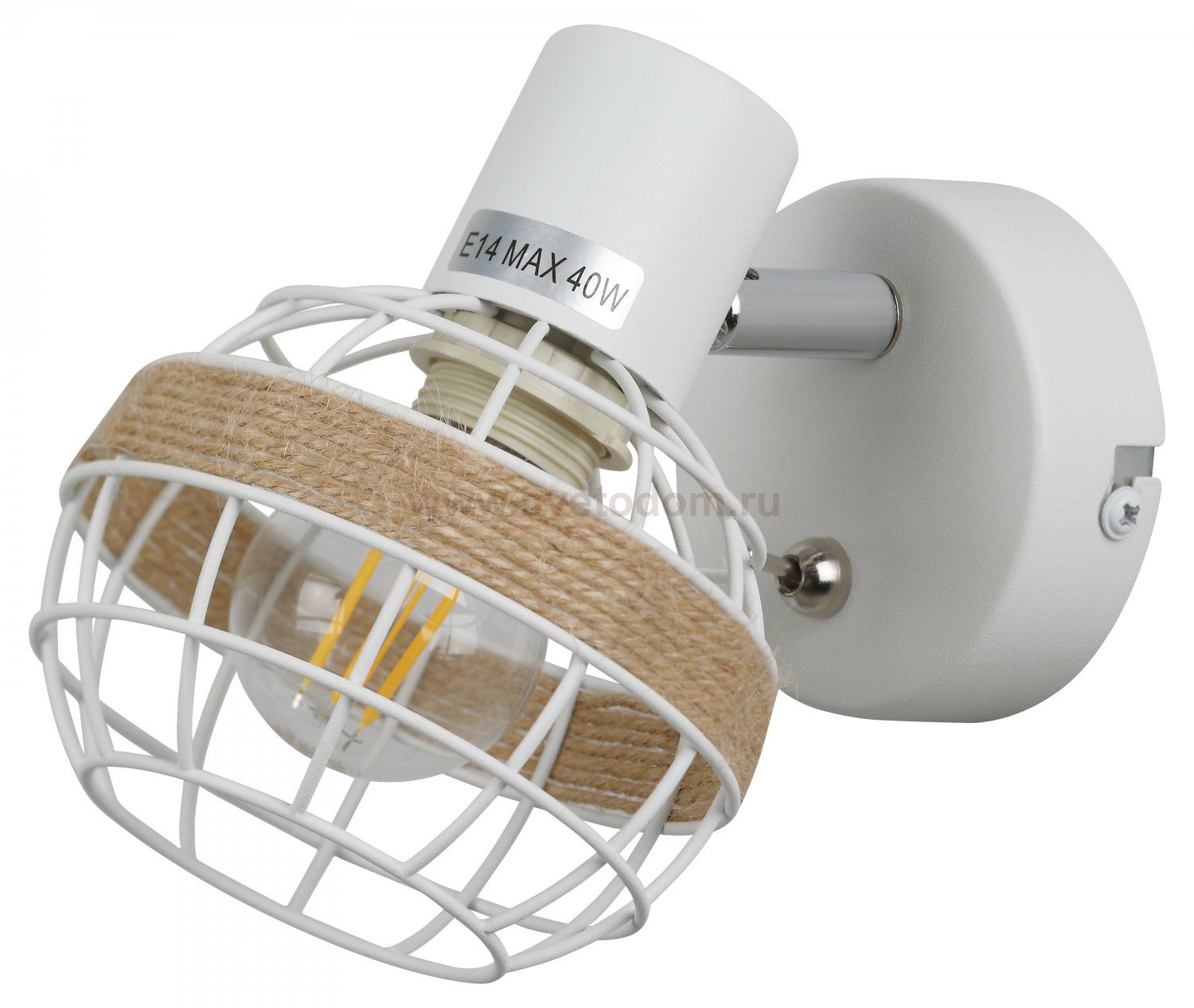 Светильник настенно-потолочный спот Rivoli Anselma 7034-701 1 x E14 40 Вт поворотный с выключателем