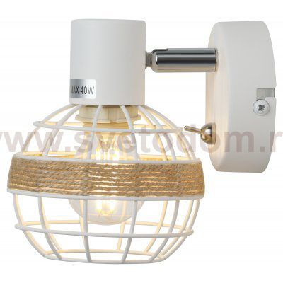 Светильник настенно-потолочный спот Rivoli Anselma 7034-701 1 x E14 40 Вт поворотный с выключателем