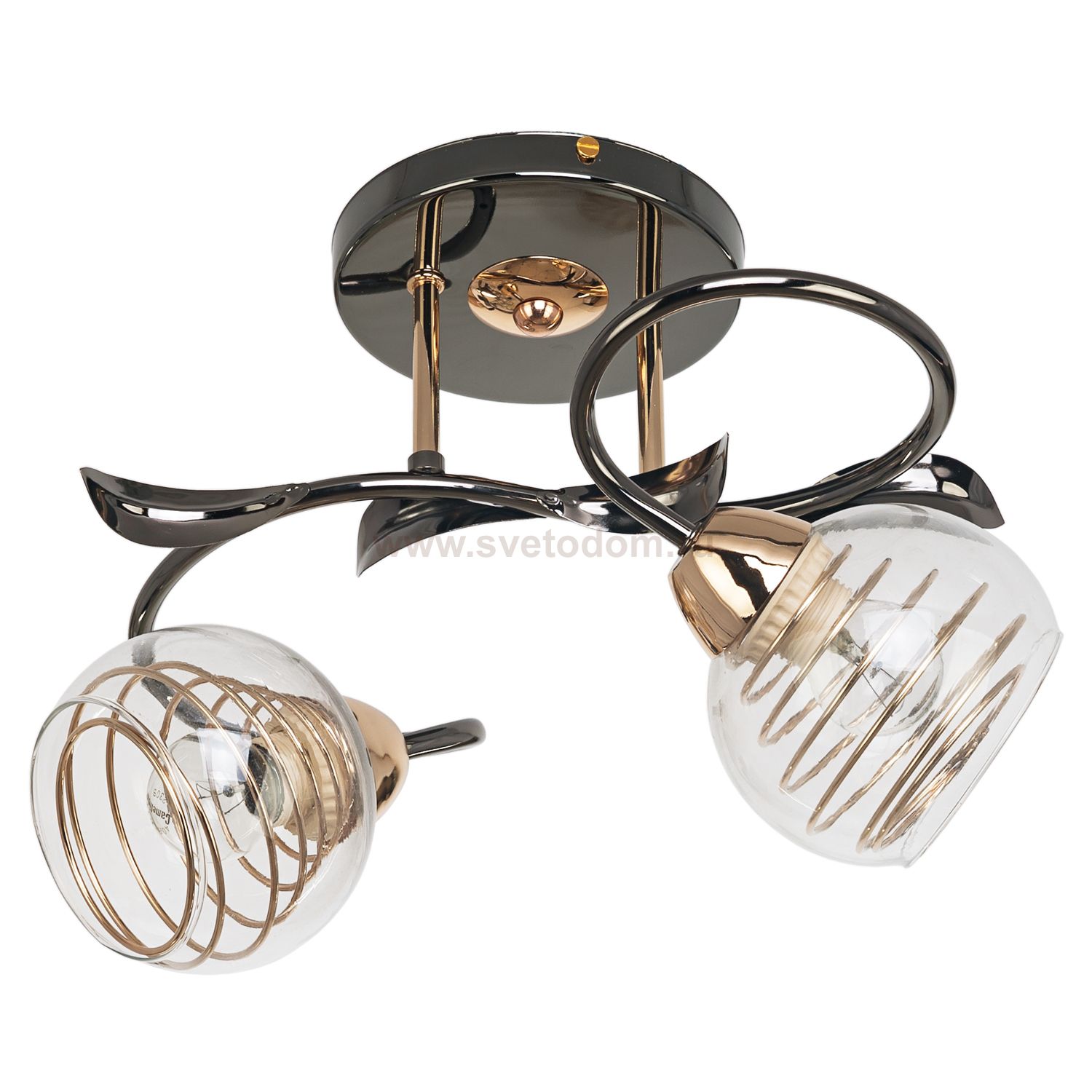 Потолочный светильник 70346/2BK+GD CL Экономсвет