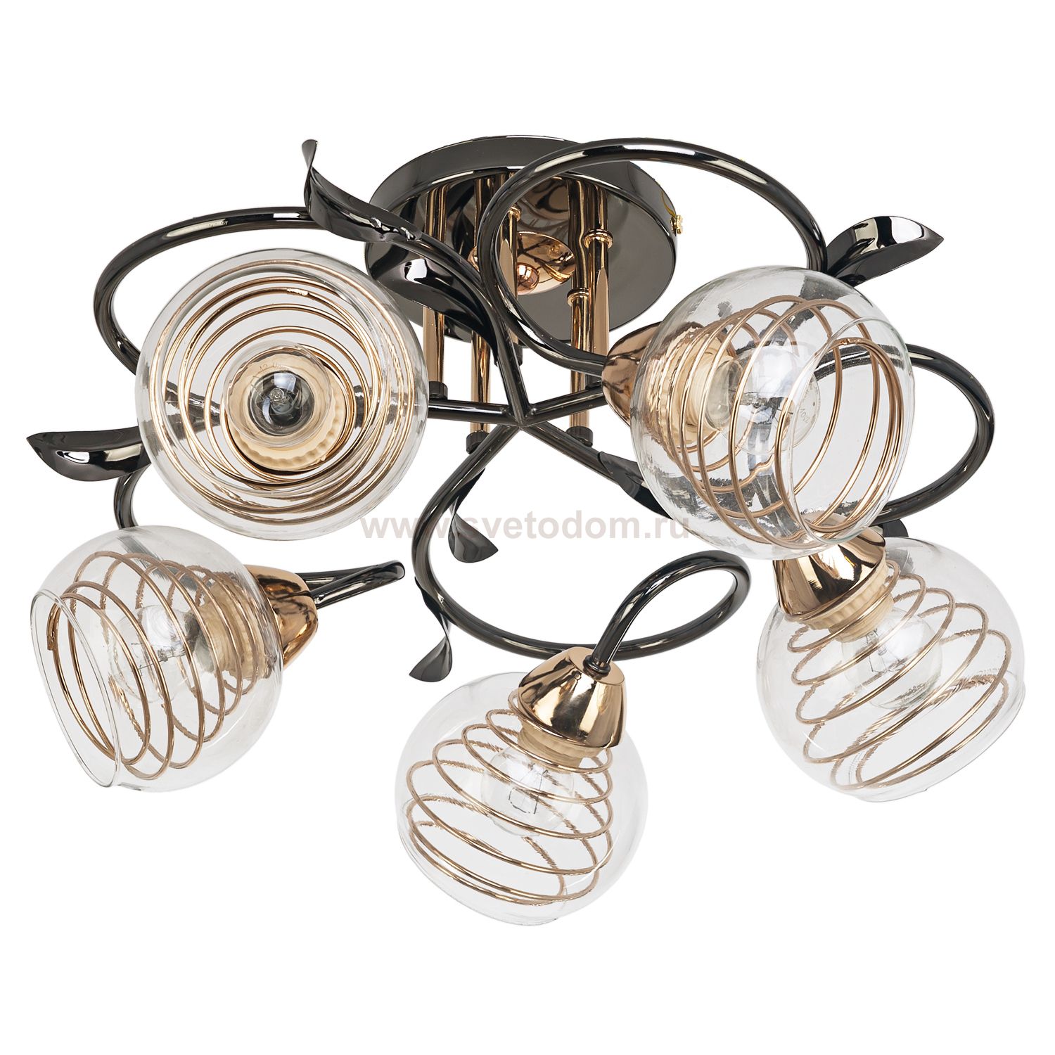 Потолочный светильник Экономсвет 70346/5BK+GD CL