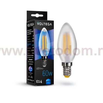 Лампочка светодиодная VG10-C2E14cold6W-F Voltega