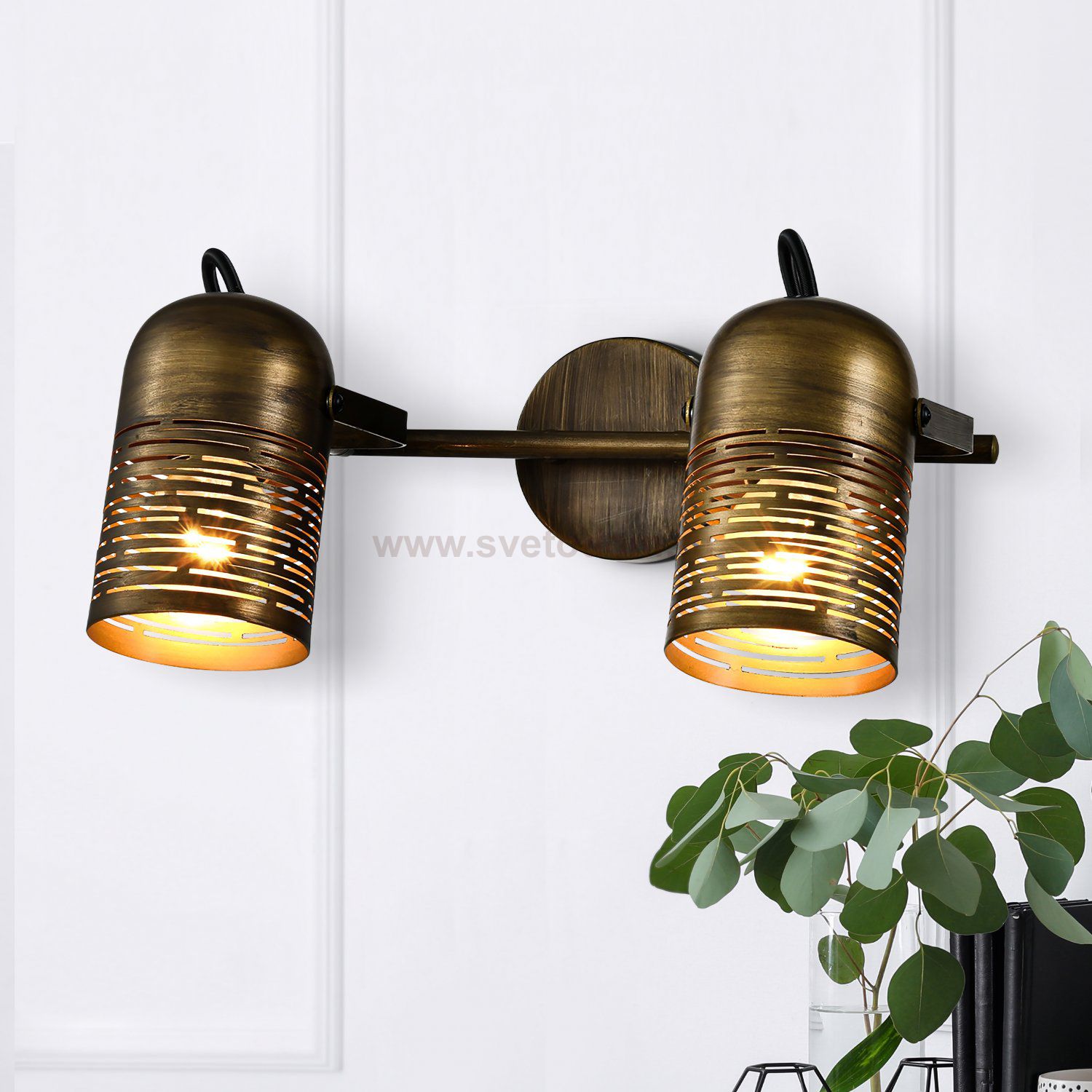 Светильник настенно-потолочный спот Rivoli Lamia 7062-702 2 х Е27 40 Вт поворотный модерн с выключателем