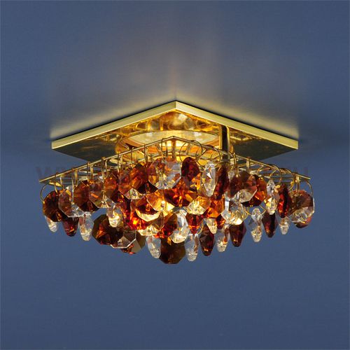 Светильник Elektrostandard Asfour 7081 GD-T-WH золото/янтарь/прозрачный 