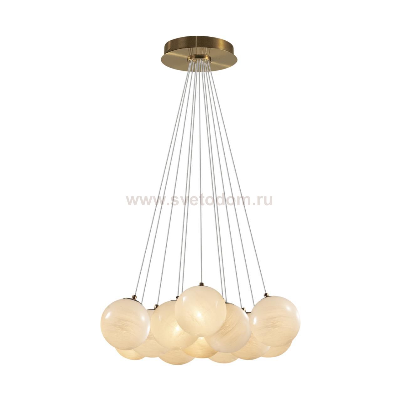 7109/13 MIDCENT ODL26 Подвесной светильник  металл/стекло/бронза/белый  IP20 E14 13*5W  220-240V MAGIA