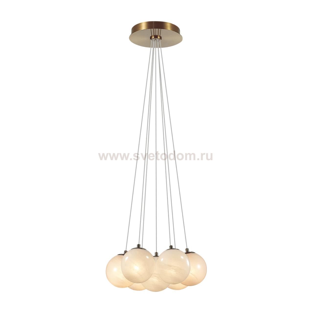 7109/7 MIDCENT ODL26 Подвесной светильник  металл/стекло/бронза/белый IP20 E14 7*5W  220-240V MAGIA