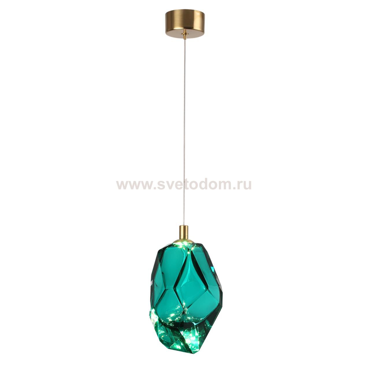 7110/4LA L-VISION ODL25 Подвесной светильник зеленый/бирюз. стекло/металл IP20 LED 4W 300Лм 3000K 200° 220V GEMME