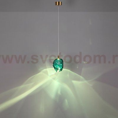 7110/4LB L-VISION ODL25 Подвесной светильник  зеленый/бирюз. стекло/металл IP20 LED 4W 300Лм 3000K 200° 220V GEMME