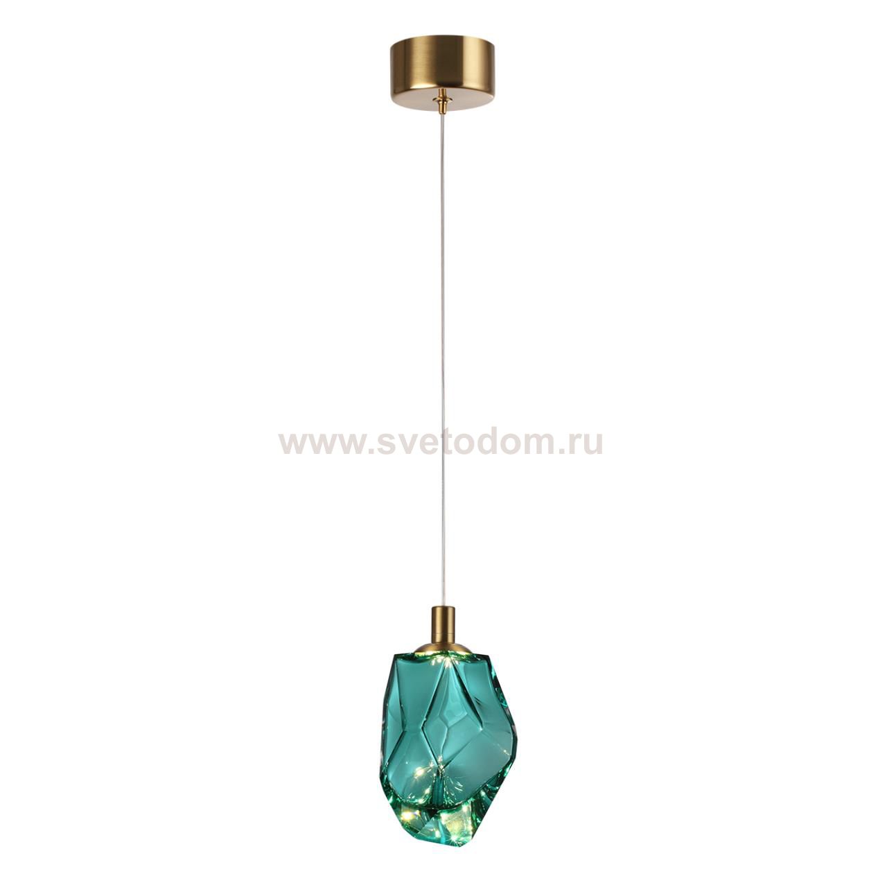7110/4LC L-VISION ODL25 Подвесной светильник  зеленый/бирюз. стекло/металл IP20 LED 4W 300Лм 3000K 200° 220V GEMME