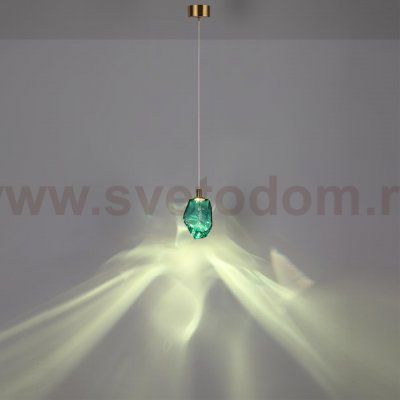 7110/4LC L-VISION ODL25 Подвесной светильник  зеленый/бирюз. стекло/металл IP20 LED 4W 300Лм 3000K 200° 220V GEMME