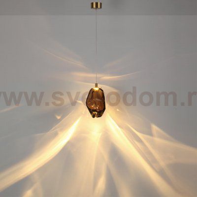 7112/4LA L-VISION ODL25 Подвесной светильник  коричневый/коньячн. стекло/металл IP20 LED 4W 300Лм 3000K 200° 220V GEMME