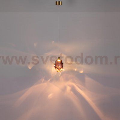 7113/4LC L-VISION ODL25 Подвесной светильник сиреневый/винное стекло/металл IP20 LED 4W 300Лм 3000K 200° 220V GEMME