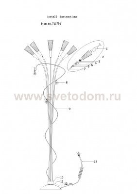 Торшер Lightstar 711754 Aereo