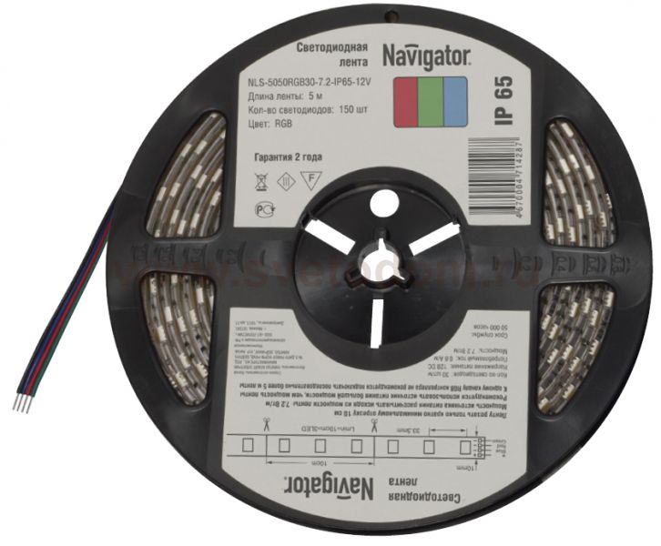 СД Лента Navigator 71 428 NLS-5050RGB30-7.2-IP65-12V R5