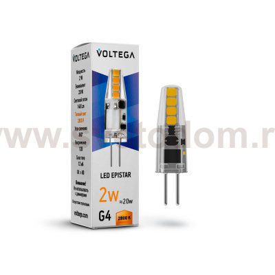 Светодиодная лампа G4 2800К 2W 12V VG9-K1G4warm2W-12 (7142)