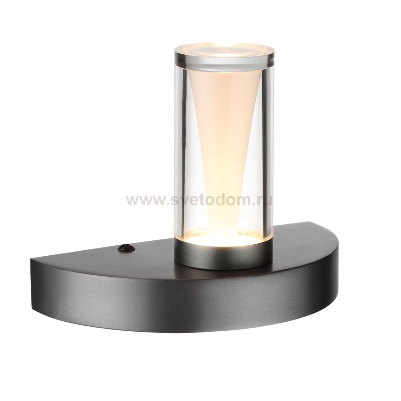 7143/5WL HIGHTECH ODL26 Настенный светильник  черный gun powder/акрилл/металл IP20 LED 5W 402Лм 3000K 180° 220V DEFANCE