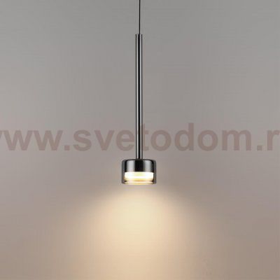 7150/10L HIGHTECH ODL26 Подвесной светильник  черный/ дымчатое стекло/металл IP20 LED 10W 800Лм 3000K 180° 220V LASLO
