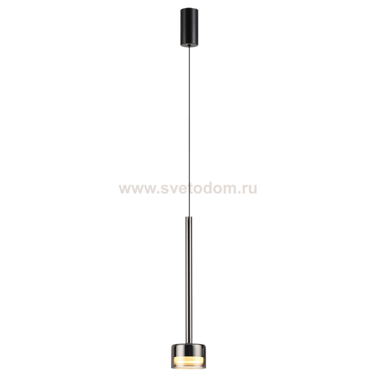 7150/10L HIGHTECH ODL26 Подвесной светильник  черный/ дымчатое стекло/металл IP20 LED 10W 800Лм 3000K 180° 220V LASLO