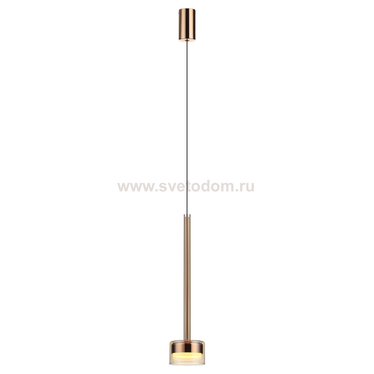 7152/10L HIGHTECH ODL26 Подвесной светильник  золотой/янтарное стекло/металл IP20 LED 10W 800Лм 3000K 180° 220V LASLO