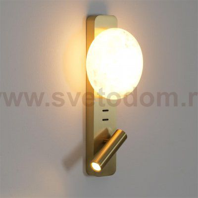 7164/9WL HIGHTECH ODL26 Настенный светильник металл/темная латунь/алебастр  IP20 LED 9W 787Лм 2700K 180° 220-240V ALBERGO