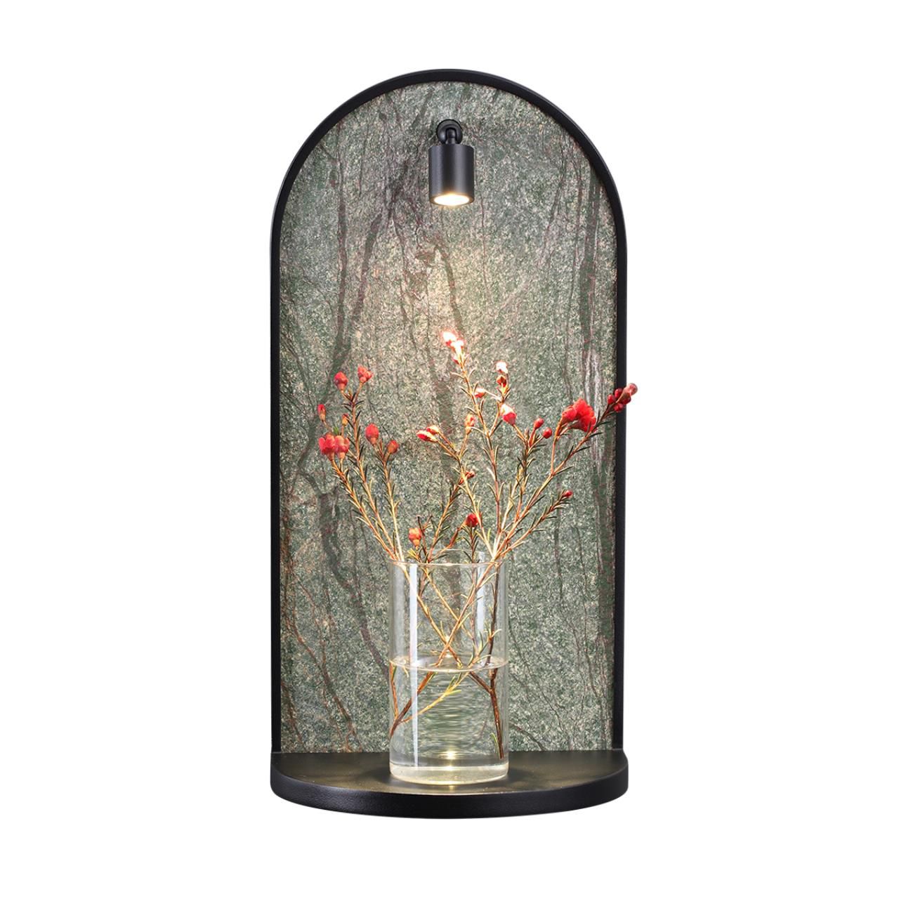 7176/3WL HIGHTECH ODL26 Настенный светильник  темно-зеленый/черный/мрамор/металл IP20 LED 3W 250Лм 3000K 220-240V GIARDINO