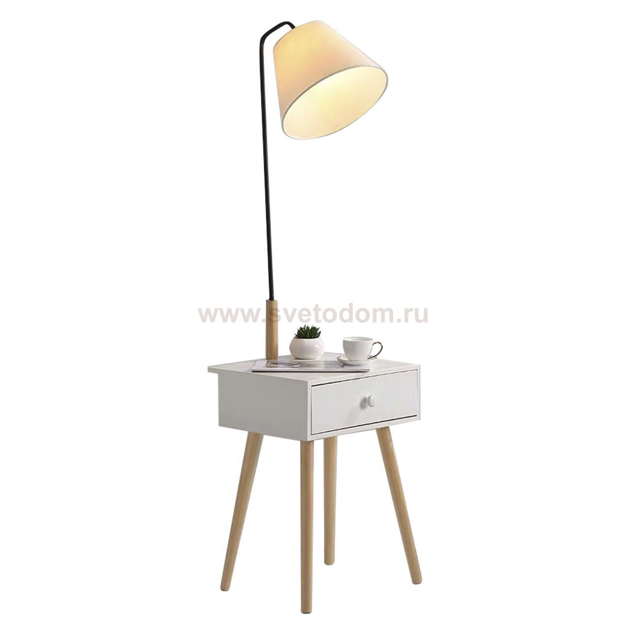 Торшер ДЖИТ белый w40*35 h145 E27 1*40W Kink light 7186,01