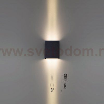7188/10WL NATURE ODL26 Фасадный светильник черный/металл IP65 LED 2*5W 3000K 8° 85-265V ARROW